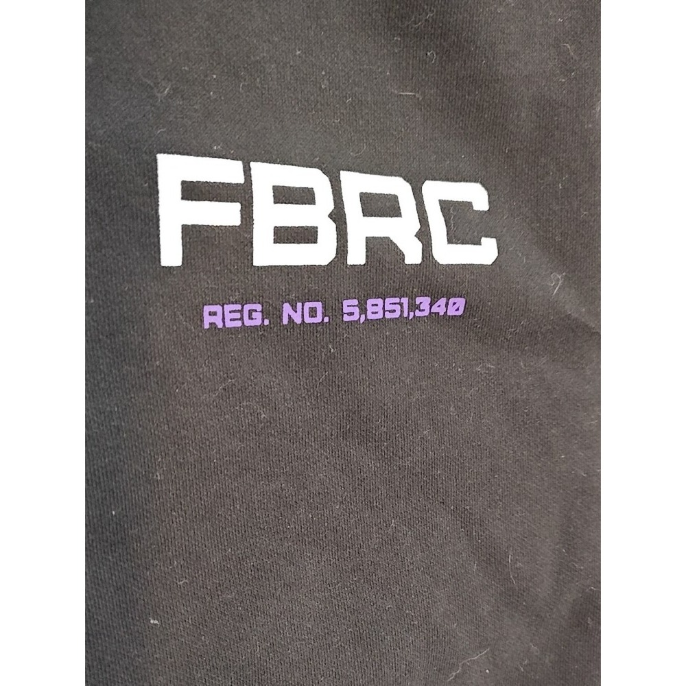 Men FBRC Black Zip-Up Hoodie Sweater Large White & Purple Graphics Pockets - Picture 5 of 15